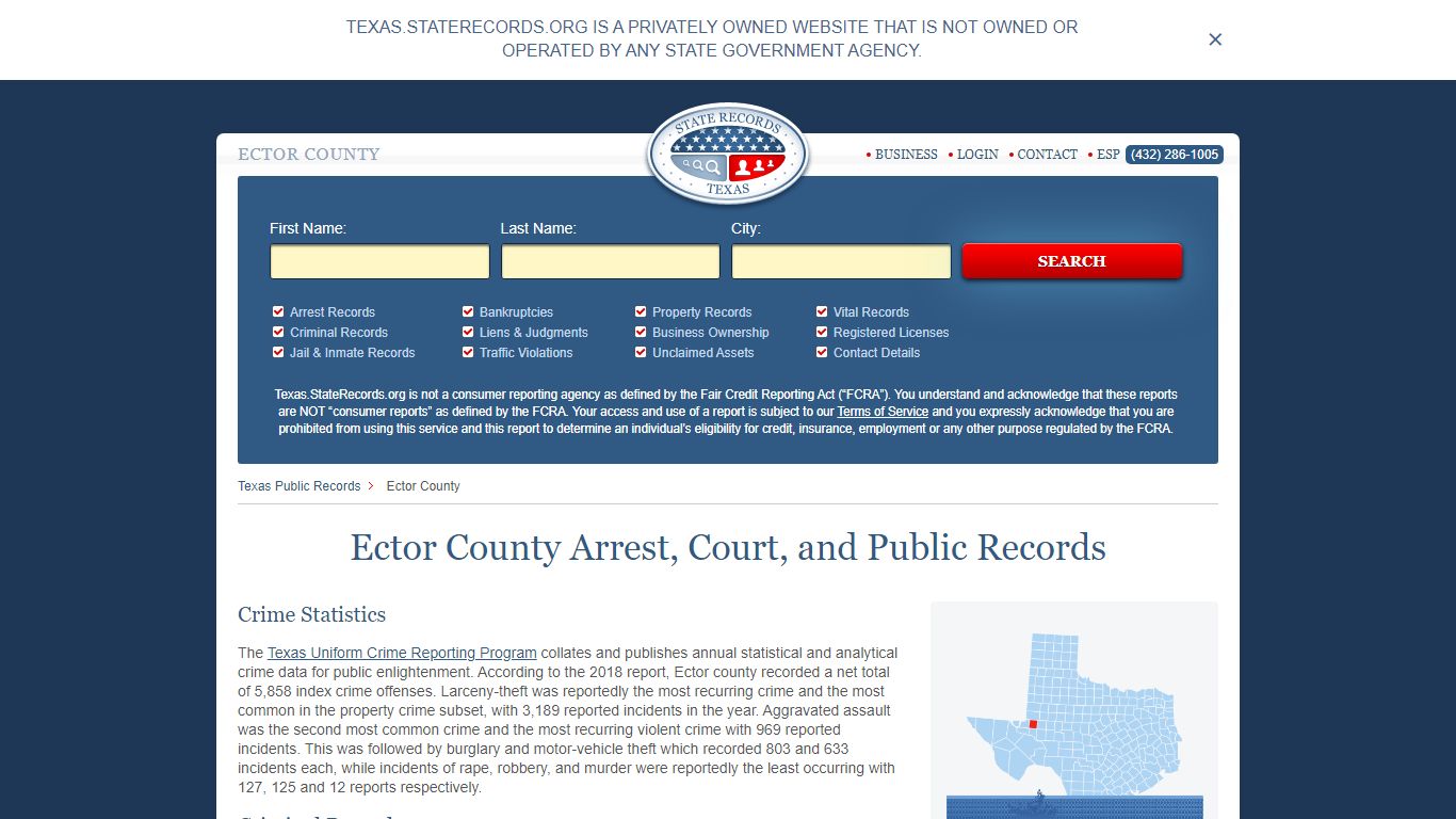 Ector County Arrest, Court, and Public Records